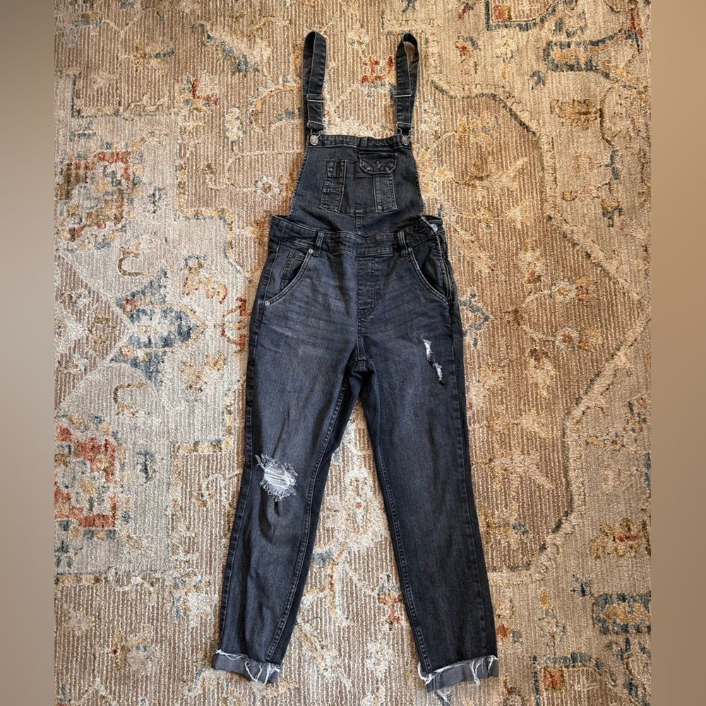We The Free Black Denim Overalls
